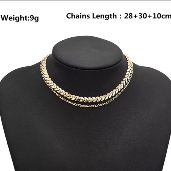 3/$30 Gold Fishbone & Chain Choker - Picture 7 of 8